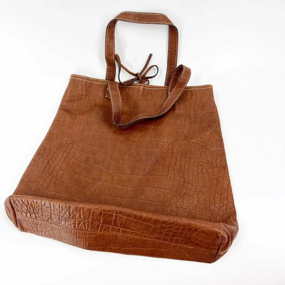 ✅ DIMONI REPTILE EMBOSSED LEATHER HOBO‎ BAG WITH CHEETAH LINING